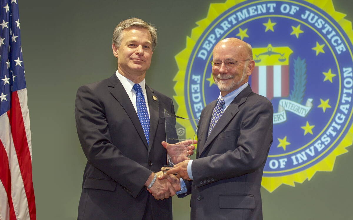 David Dotson, Chief Executive Officer of the Dollywood Foundation accepted FBI Director’s Community Leadership Award.
