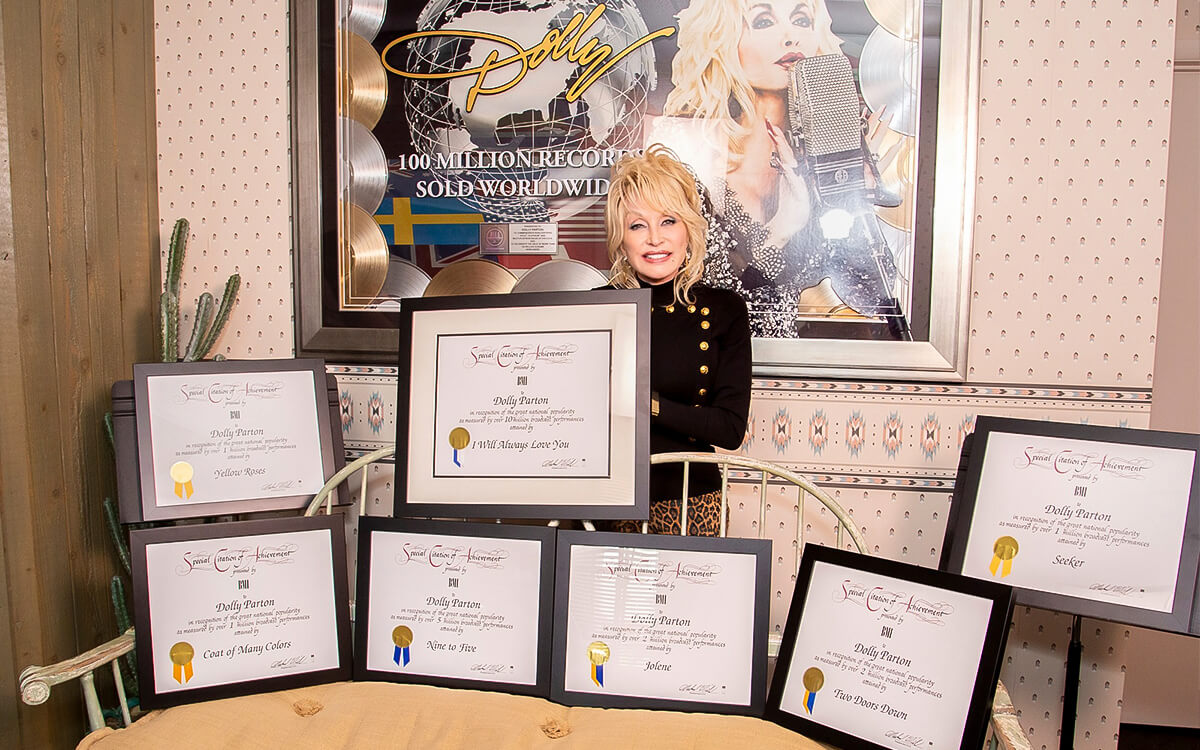 Dolly Parton Receives 7 "Million-Air" Certificates From BMI
