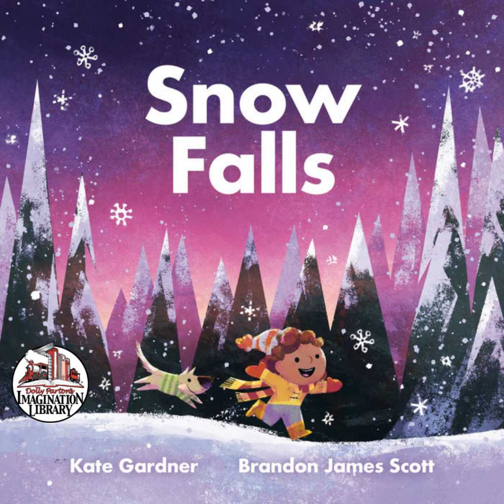 A children's book titled "Snow Falls" 