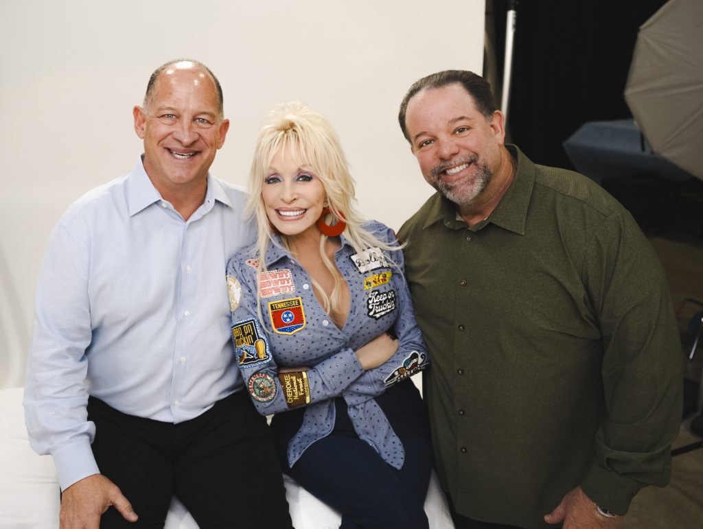 Dolly Parton partners with Tennessean Travel Stops: Gregory H. Sachs, Chairman/CEO Sachs Capital Group & Dolly’s Tennessean Travel Stops; Dolly Parton; Danny Nozell, Founder/CEO CTK Enterprises & Dolly’s Manager