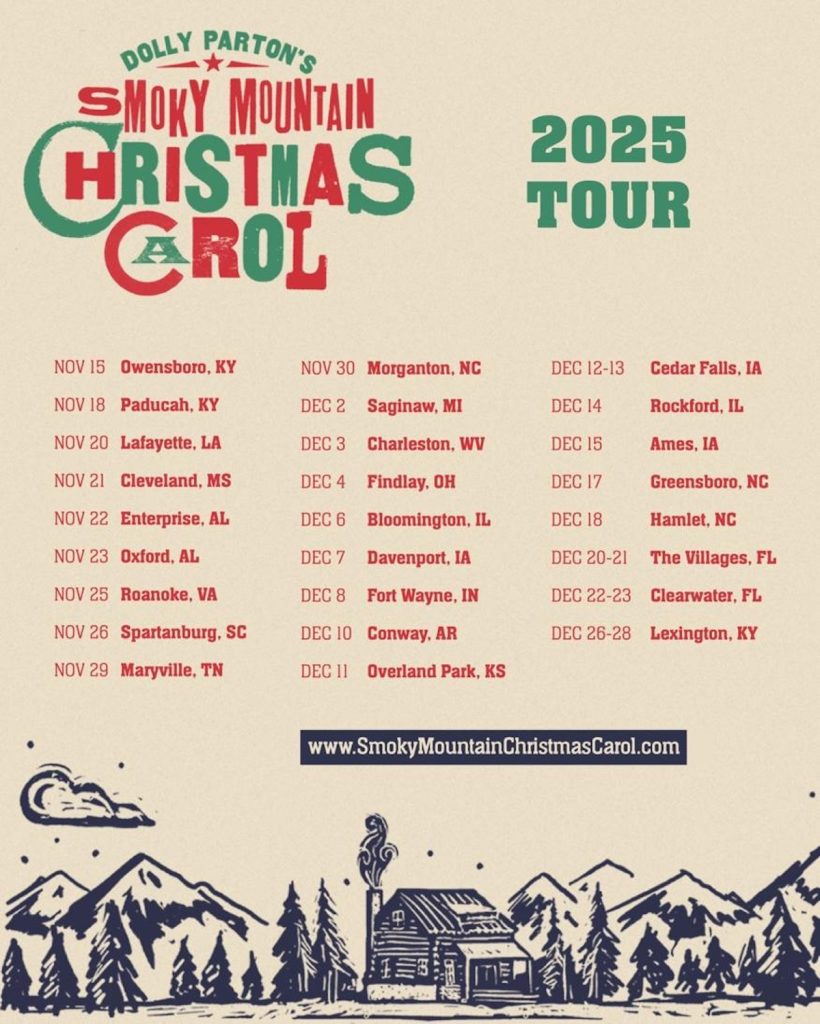 Dolly Parton's Christmas Carol 2025 Tour Dates